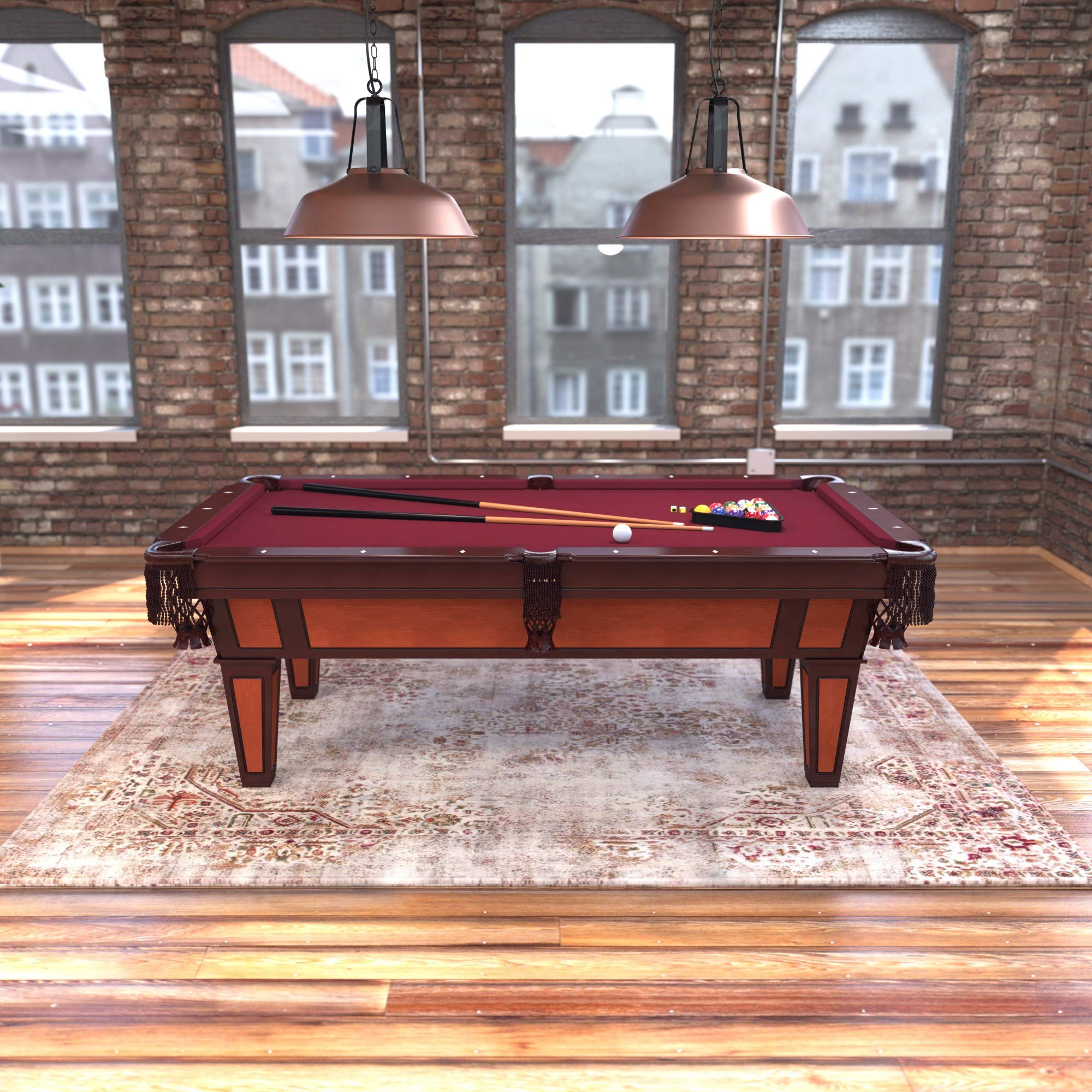 【Sports&Outdoors】Pool Table, Accuslate Billiard Surface for Consistent Straight Shots & Sturdy Straight Legs