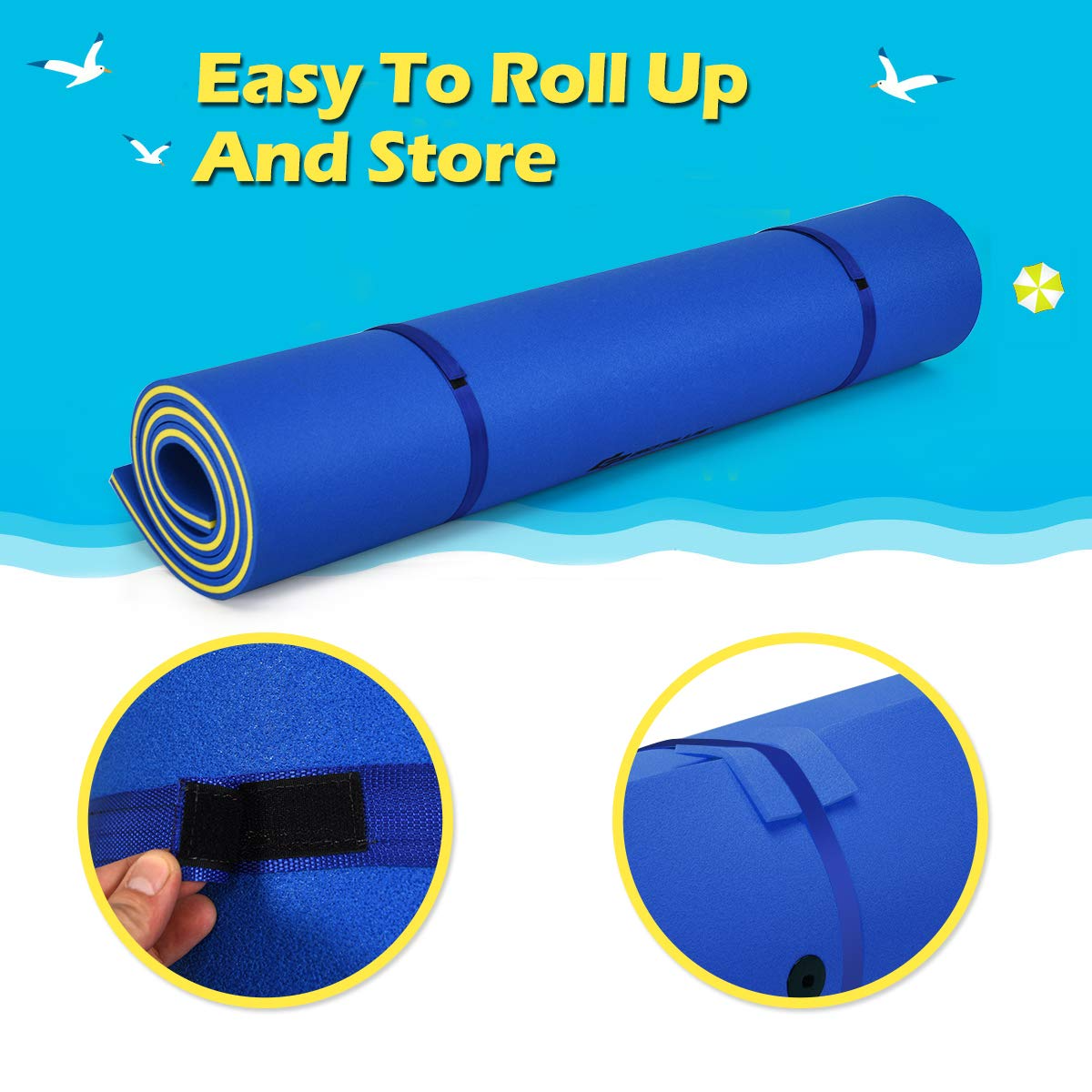 【Sports&Outdoors】Floating Water Pad for Water Recreation & Relaxing, Tear-Resistant XPE Foam Floating Mat