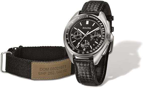 Bulova Men's Leather Strap Moon Watch