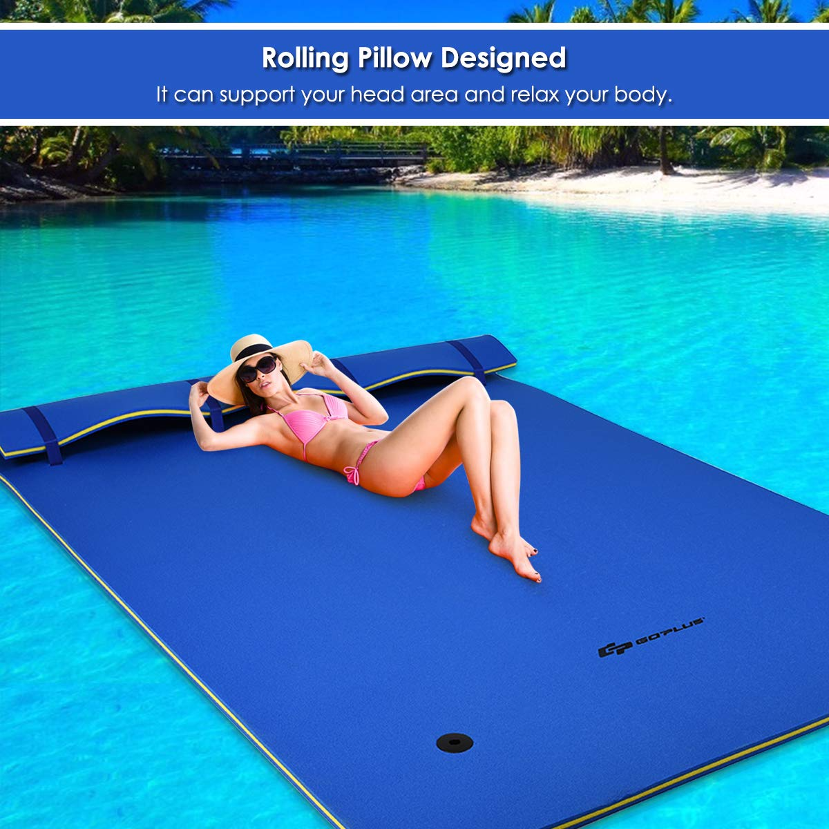 【Sports&Outdoors】Floating Water Pad for Water Recreation & Relaxing, Tear-Resistant XPE Foam Floating Mat