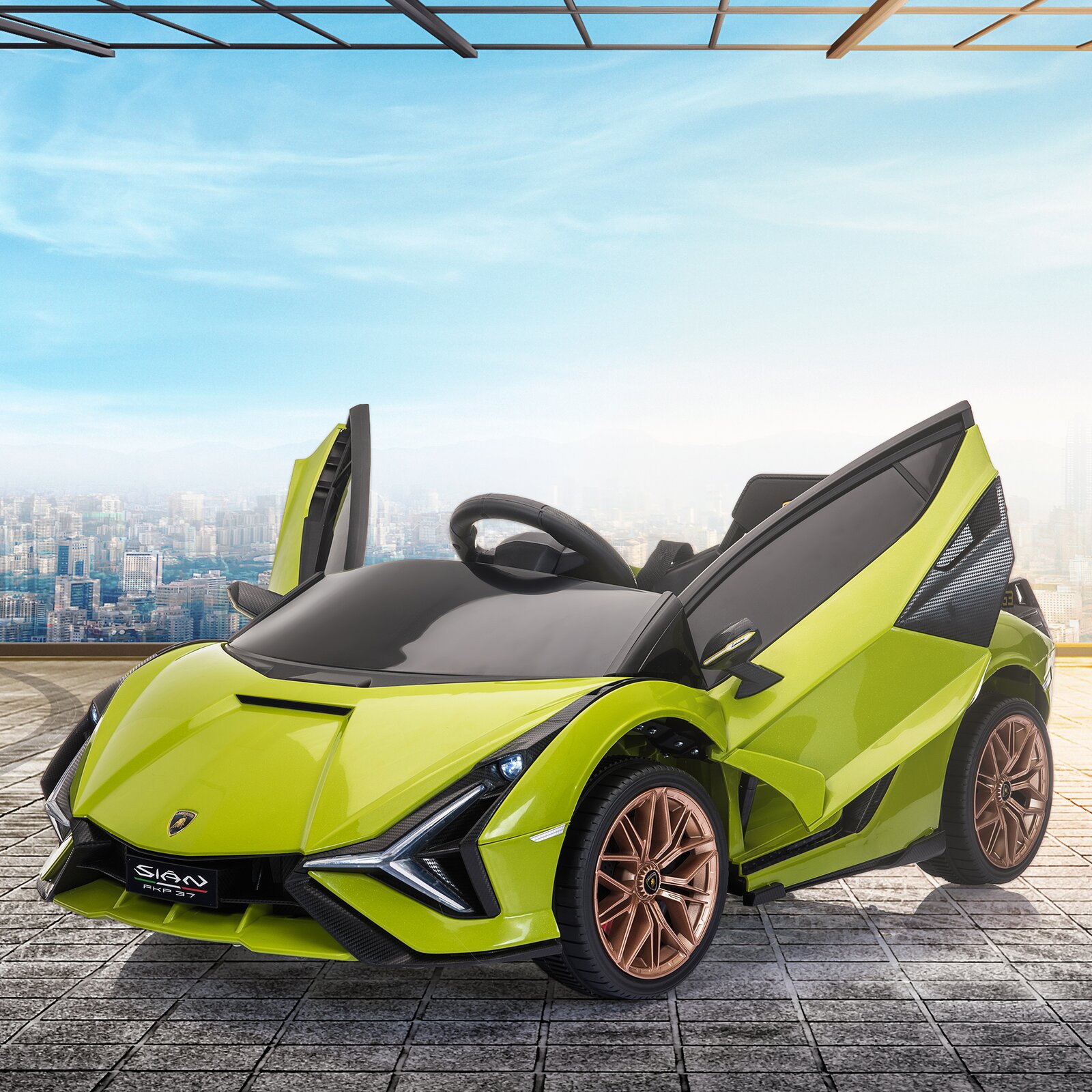【Baby&Kids】Lamborghini Sian Ride On Car 12V Kids Electric Motorized Vehicle With Led Lights, Remote Control & Scissor Doors