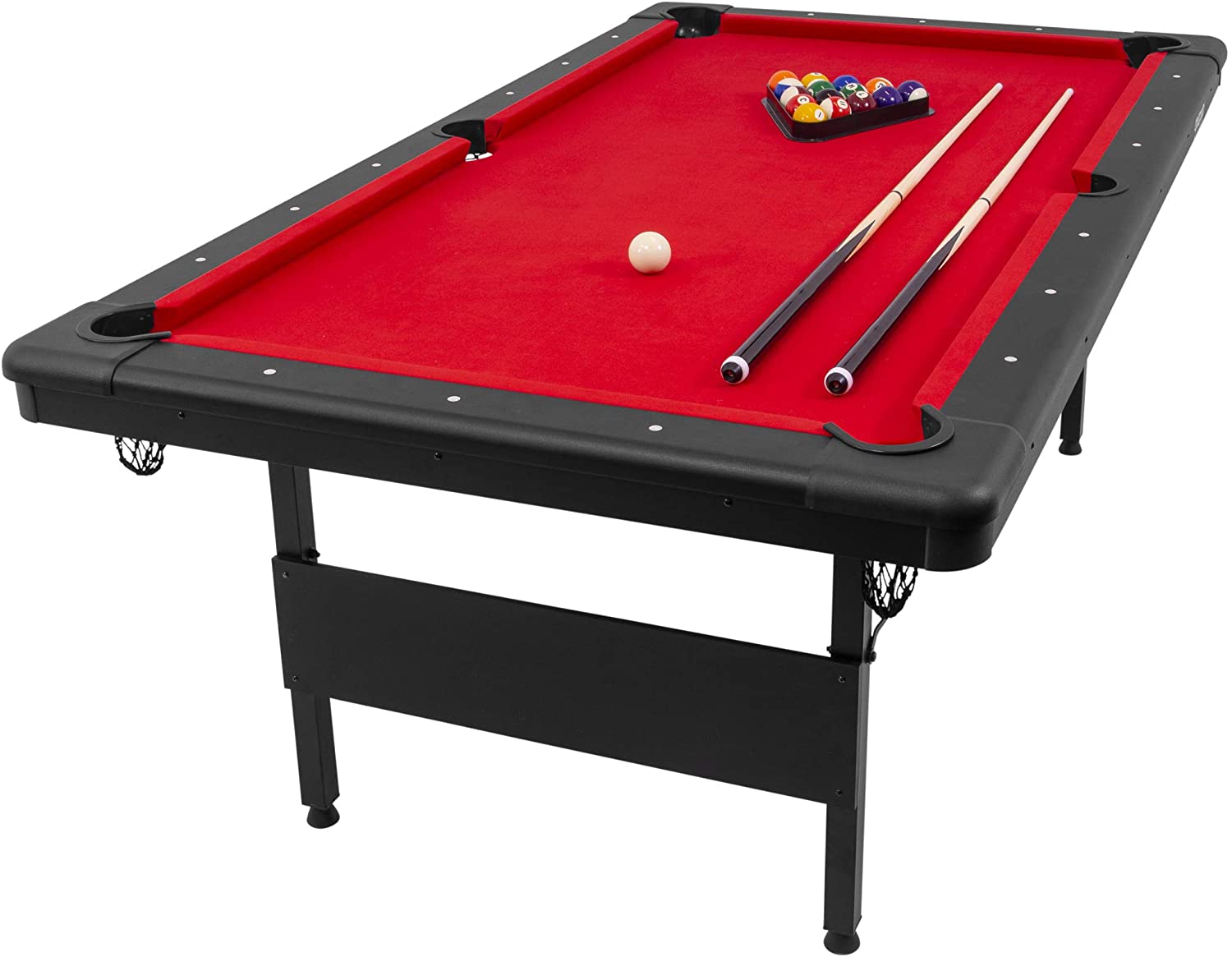 【Sports&Outdoors】Portable Pool Table - Includes Full Set of Balls, 2 Cue Sticks