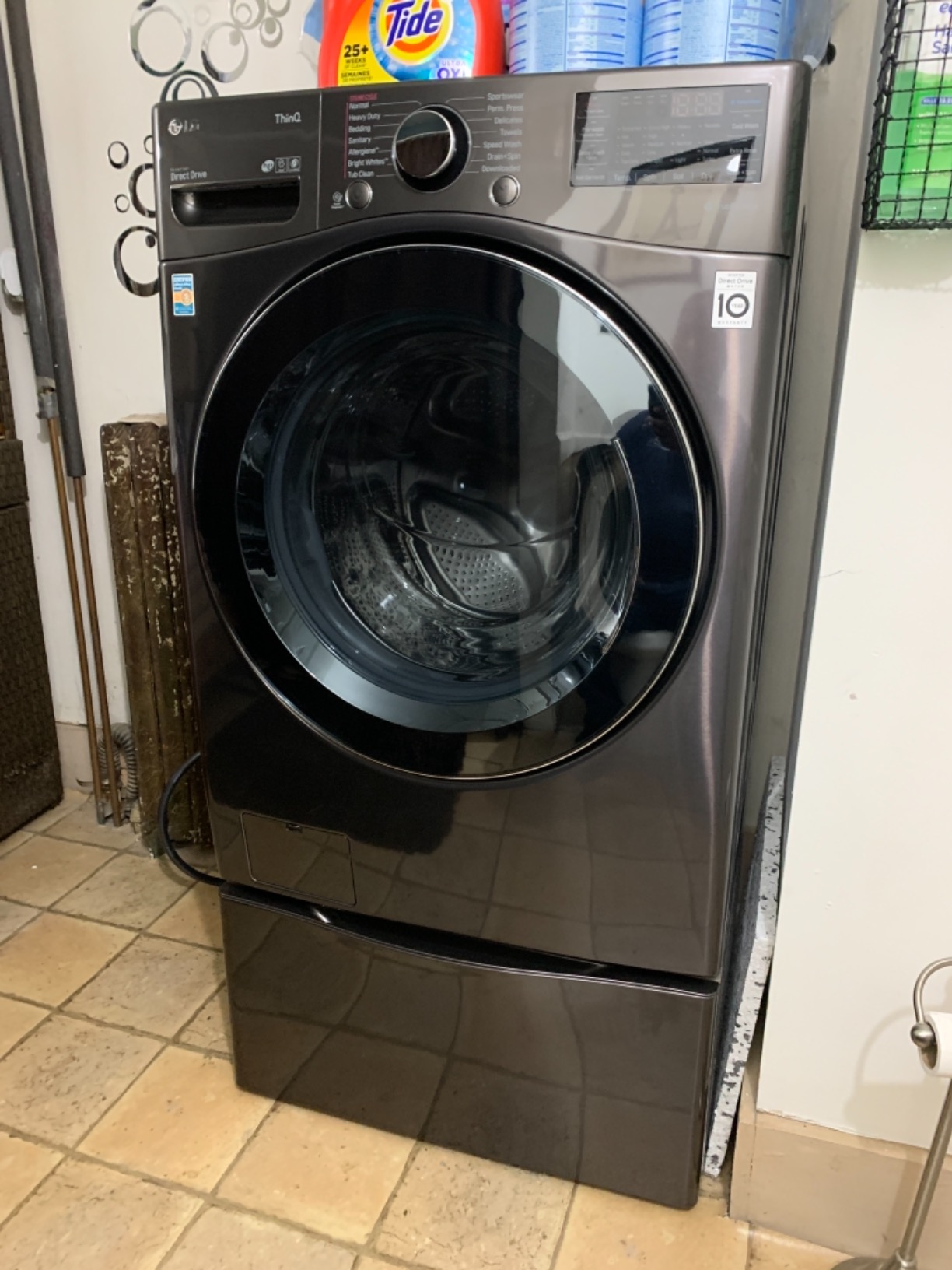 【Appliances】4.5 cu.ft. Smart Wi-Fi Enabled All-In-One Washer/Dryer with TurboWash Technology