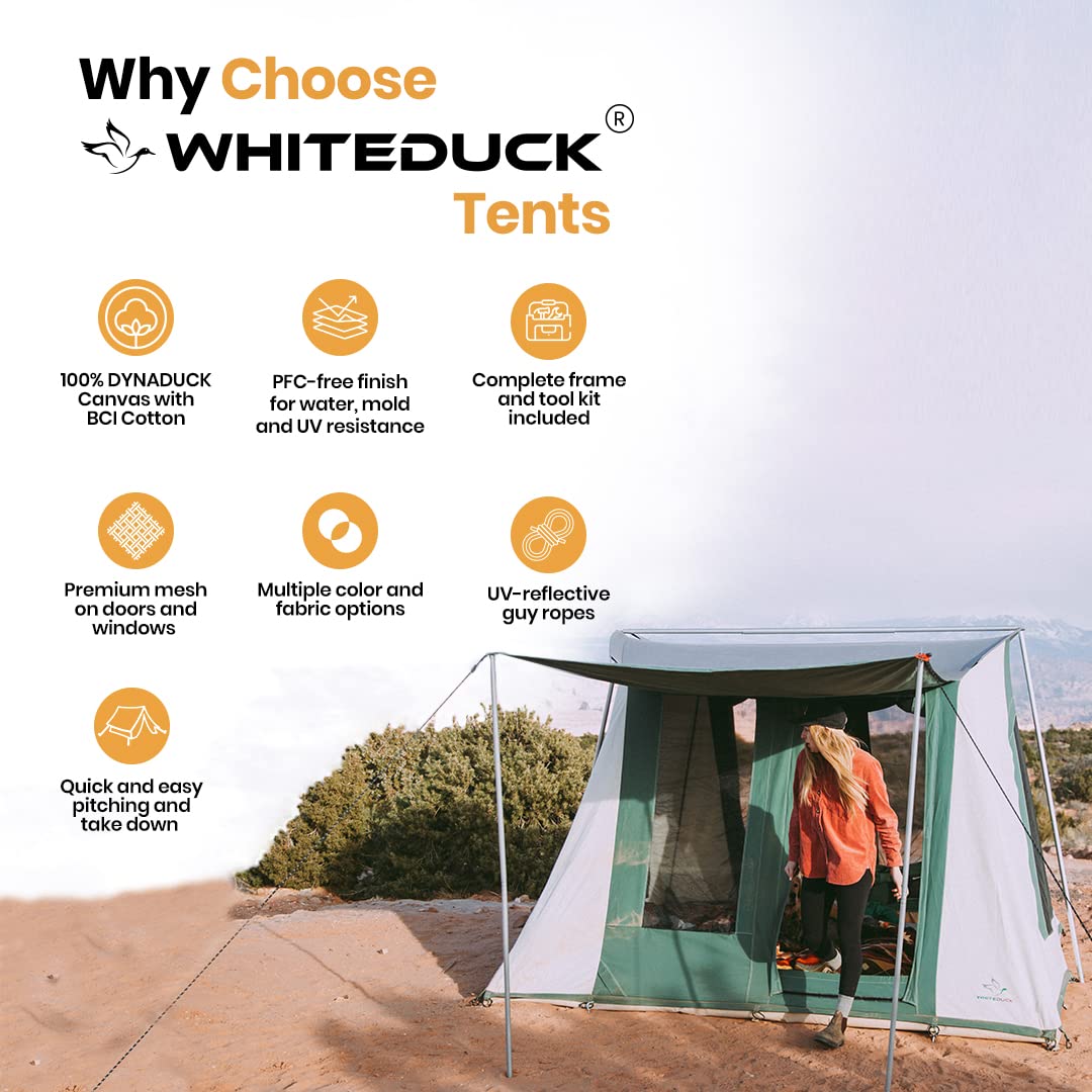 【Sports&Outdoors】Canvas Cabin Tent - Waterproof, 4 Season Outdoor Camping Tent, Premium 100% Cotton Canvas