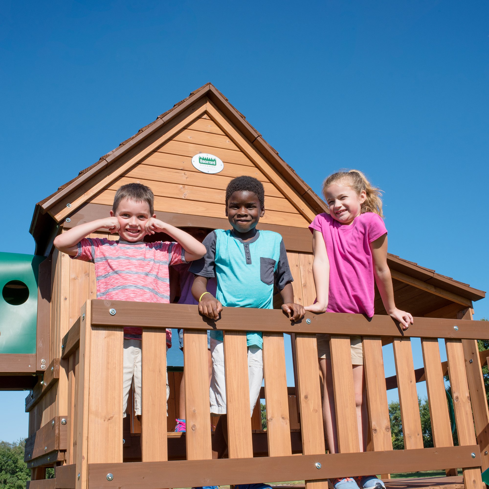 【Baby&Kids】Woodridge Elite All Cedar Wood Swing Set, Upper and Lower Deck, Sandbox, Vented Tunnel