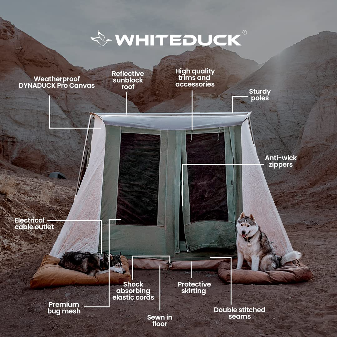【Sports&Outdoors】Canvas Cabin Tent - Waterproof, 4 Season Outdoor Camping Tent, Premium 100% Cotton Canvas