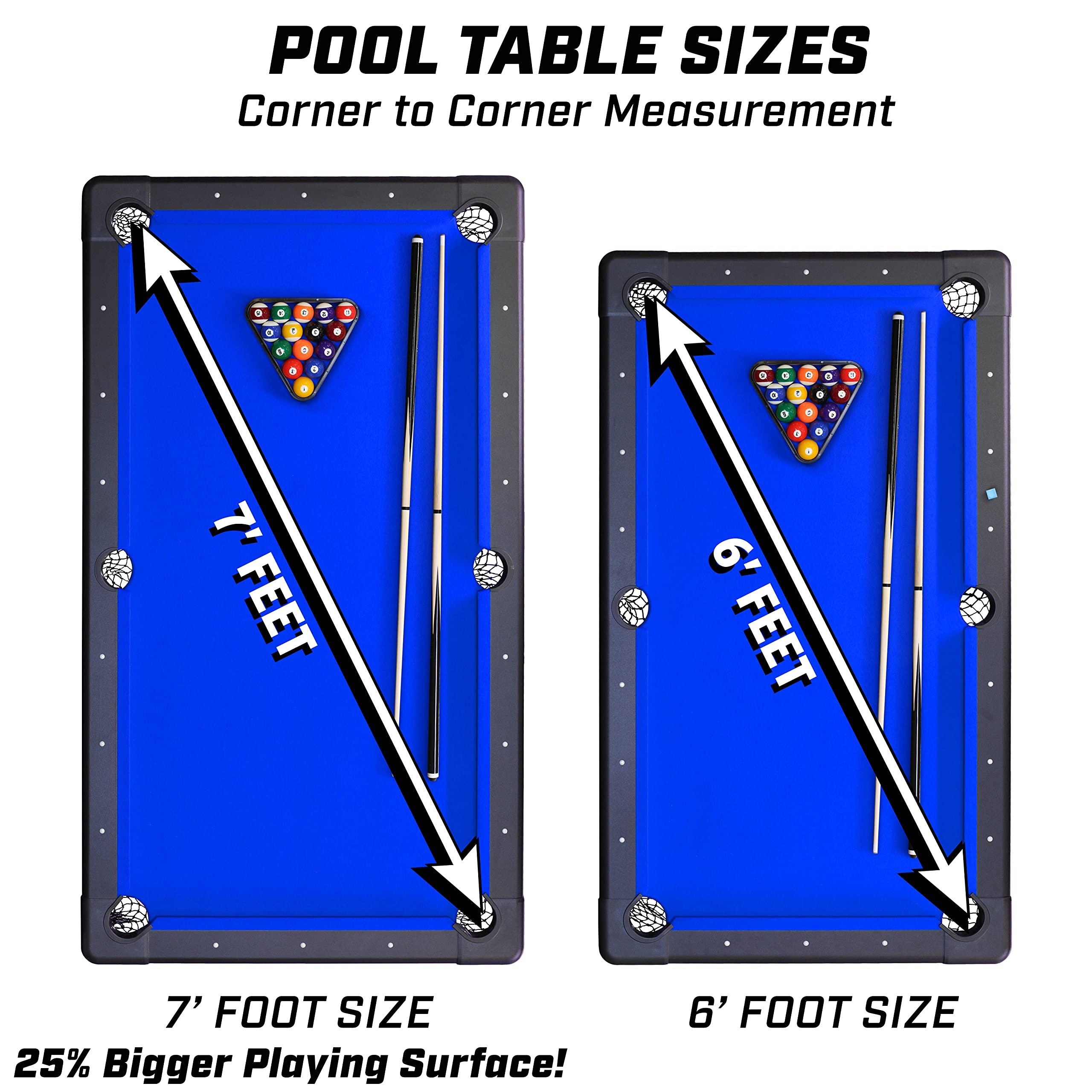 【Sports&Outdoors】Portable Pool Table - Includes Full Set of Balls, 2 Cue Sticks