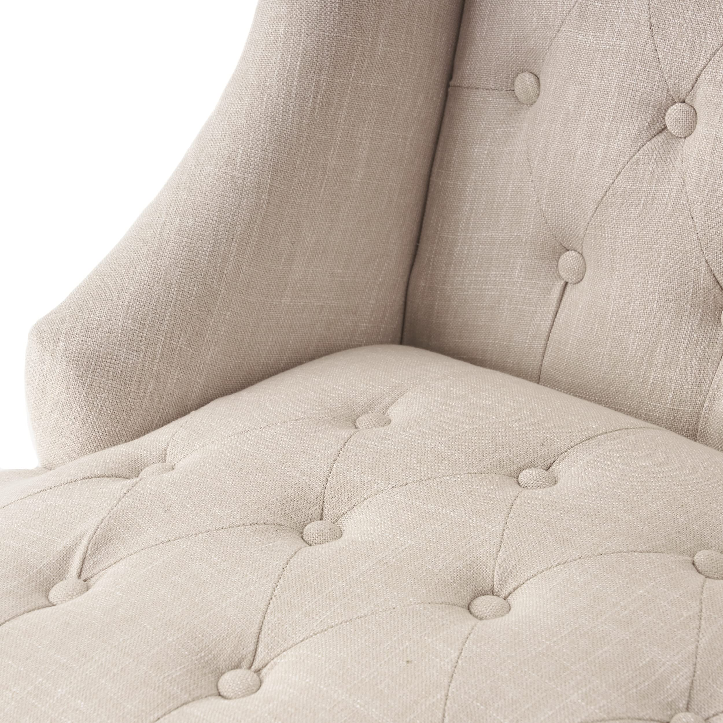 【Furniture】Great Deal Furniture Clarice Tall Wingback Tufted Fabric Accent Chair