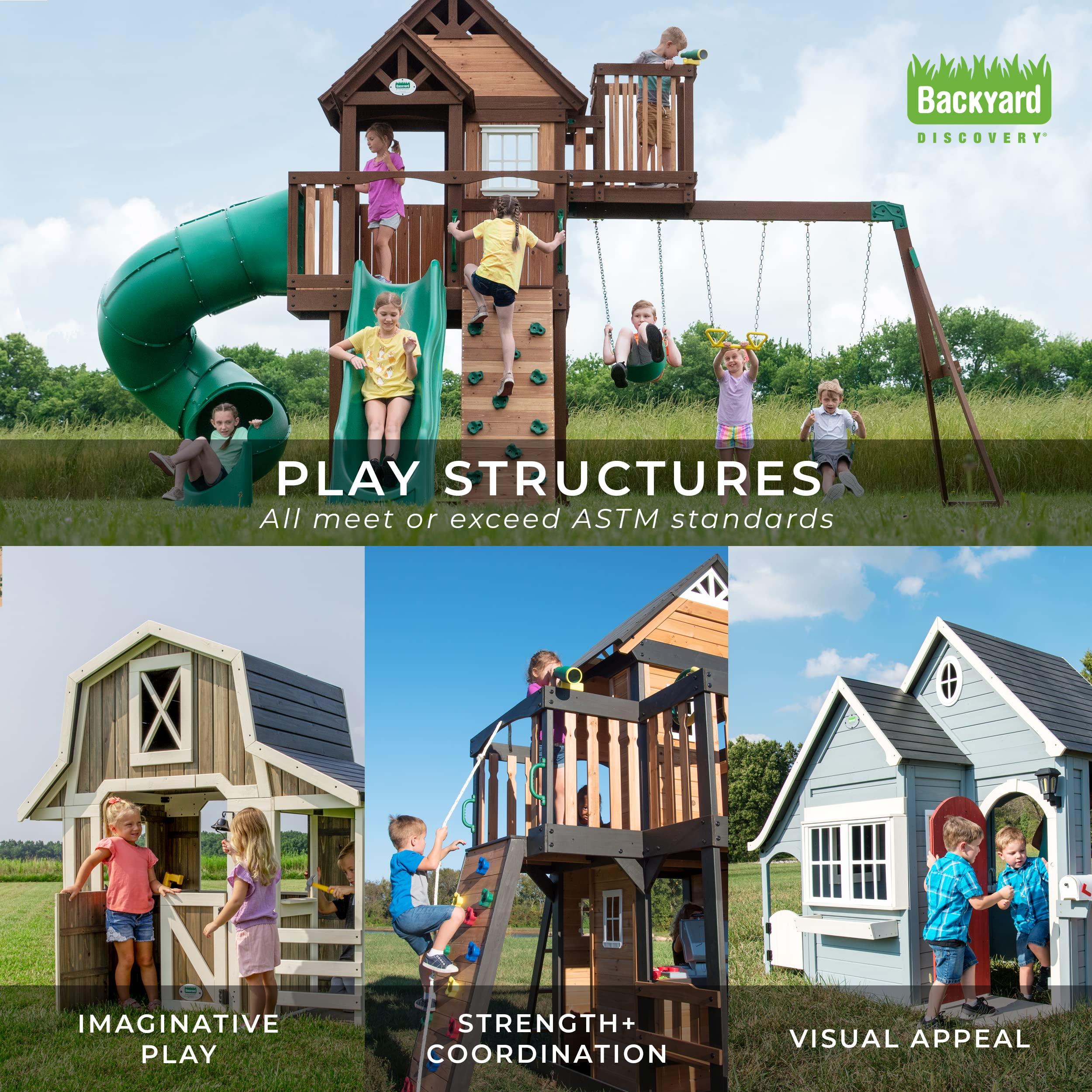 【Baby&Kids】Woodridge Elite All Cedar Wood Swing Set, Upper and Lower Deck, Sandbox, Vented Tunnel
