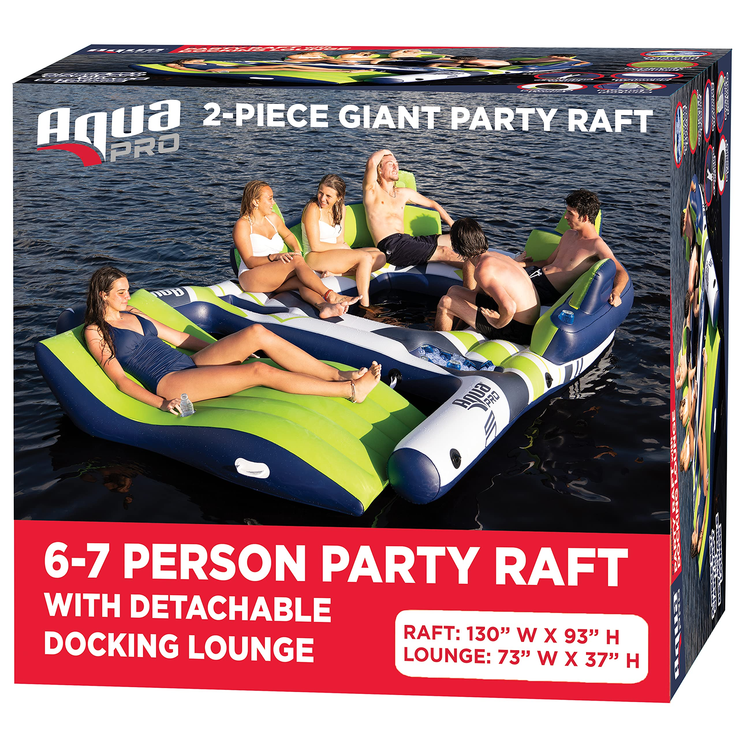 【Sports&Outdoors】Inflatable Lake Float for Adults | Floating Island, Lake Raft with Docking Lounger