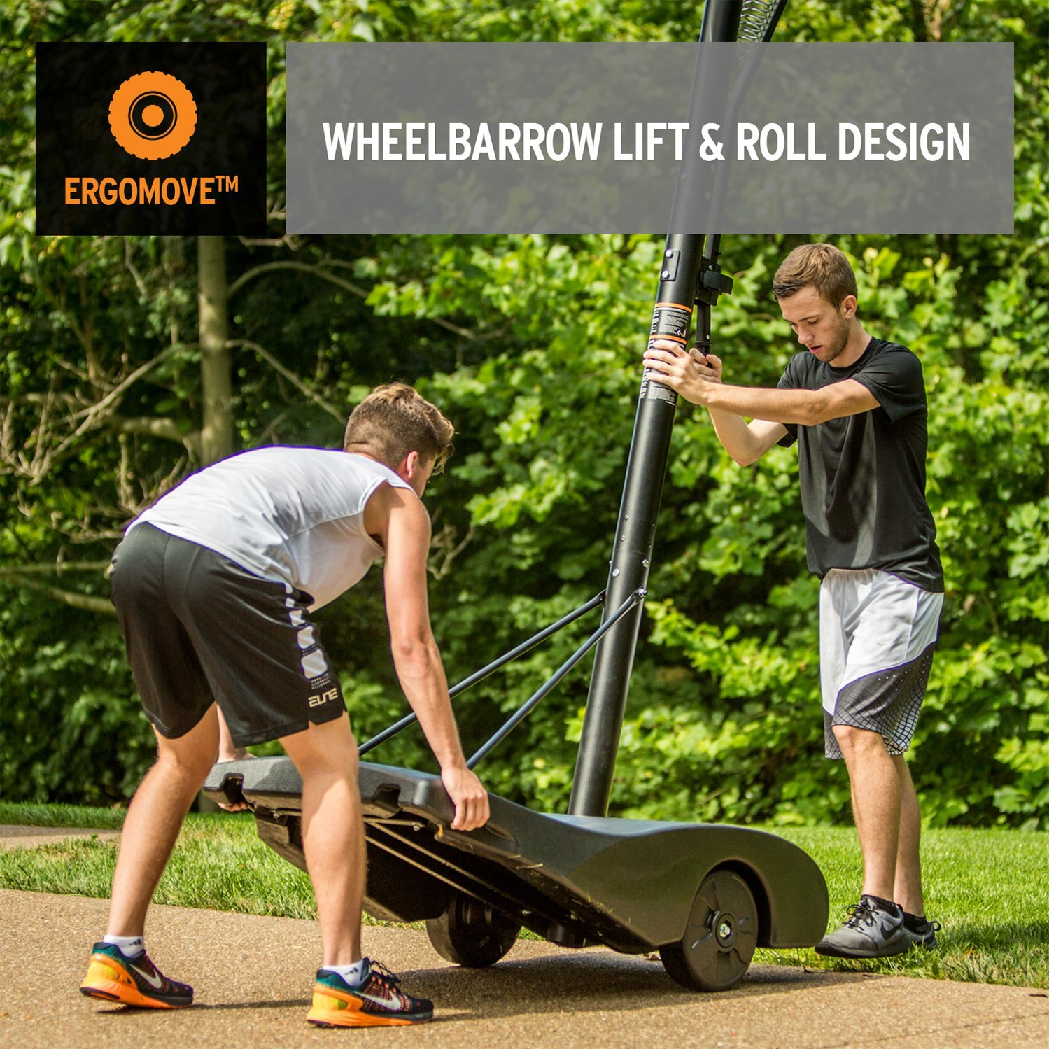 【Sports&Outdoors】Portable Height-Adjustable Basketball Hoop Assembles in 90 Minutes - Easy Lift & Roll Basketball Goal