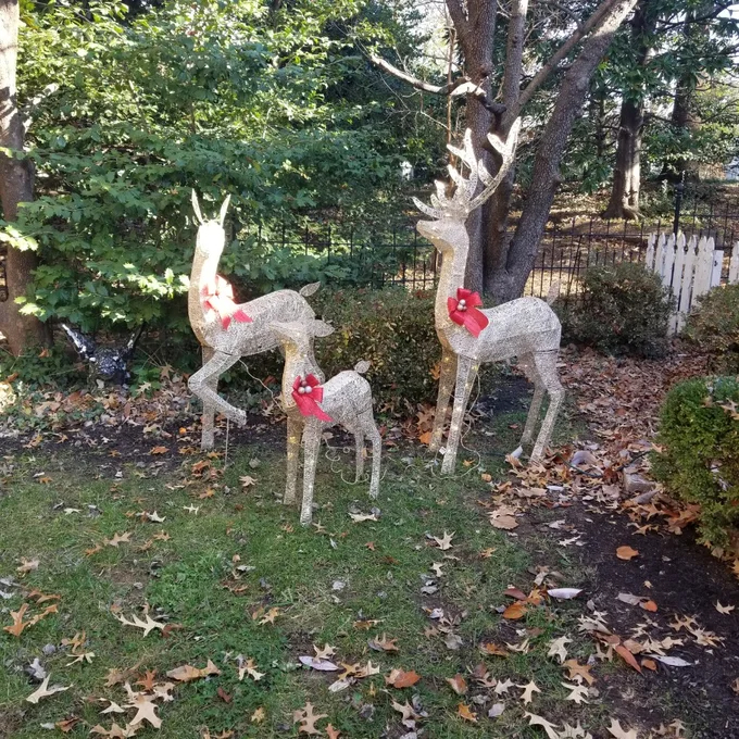 【Décor】【BS】3 Piece Christmas Deer Light Display Set