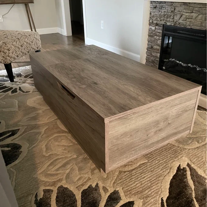 【Furniture】Kianna Lift Top Block Coffee Table with Storage