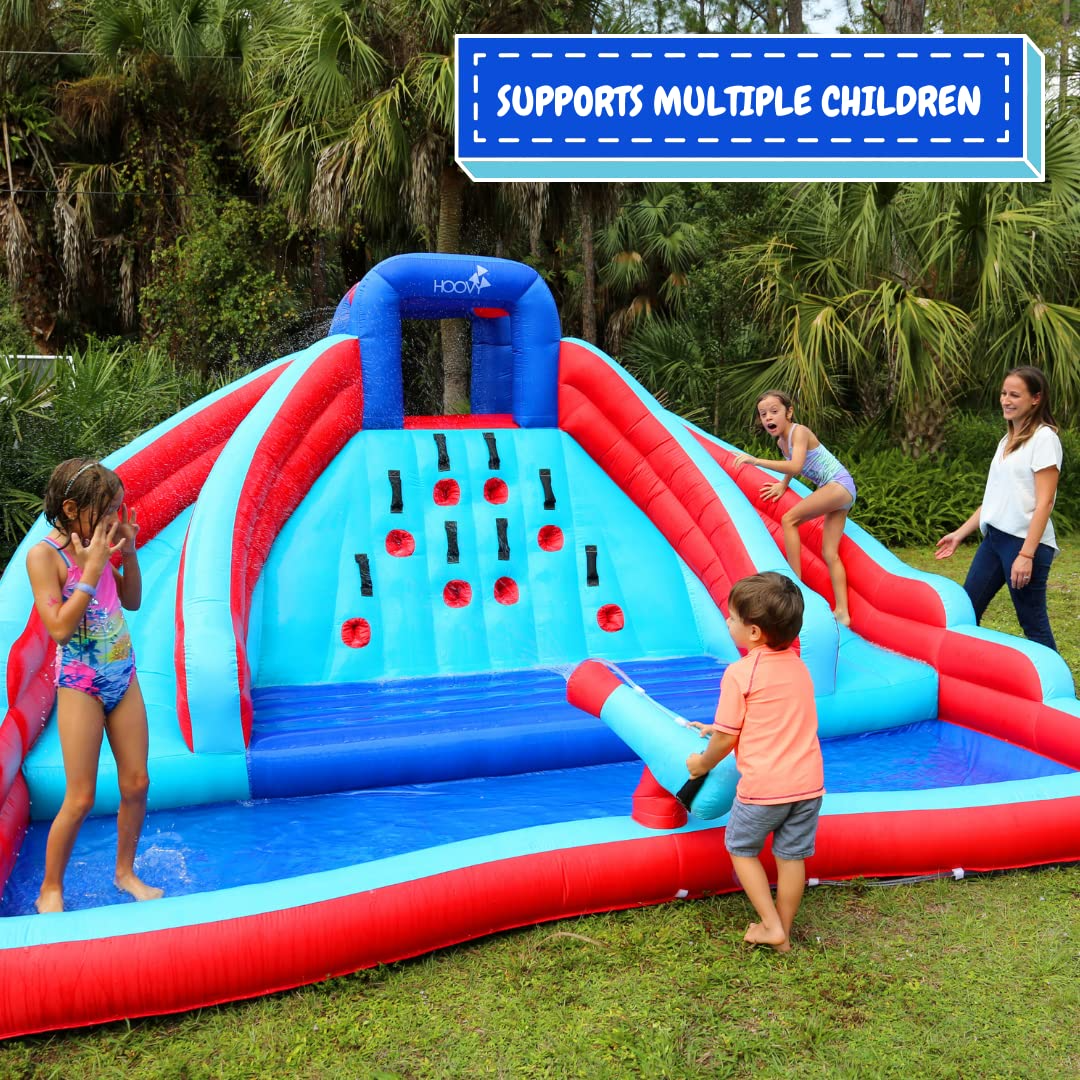【Sports&Outdoors】Double Water Slide with Climbing Wall  6.5x13x11 FT  Inflatable Double Water Slide