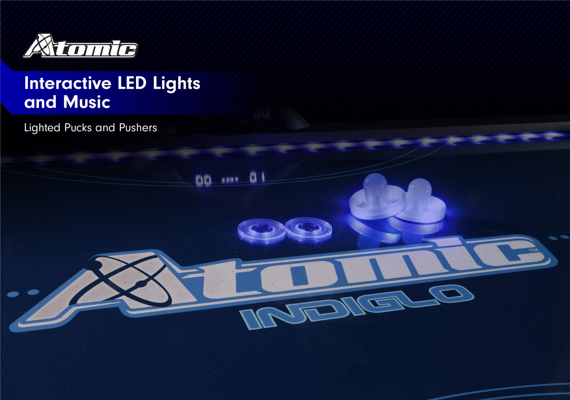 【Sports&Outdoors】7.5 ft LED Light UP Arcade Air Powered Hockey Tables - Includes Light UP Pucks & Pushers