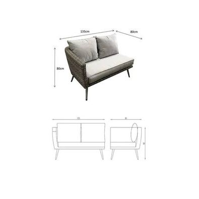 Weave Garden Furniture Danielle Grey Rattan U Shaped Corner Sofa Dining Set with FireDrinks Pit.