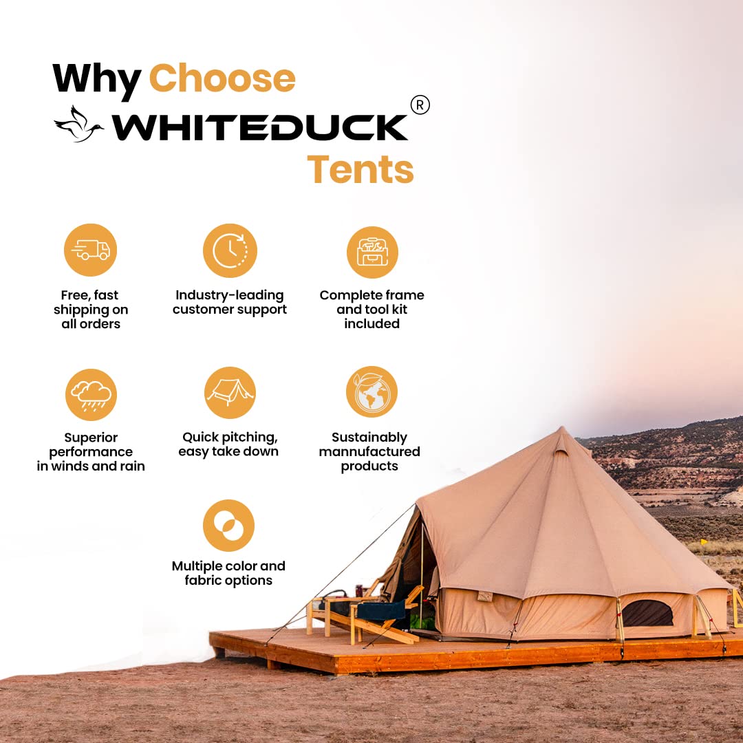 【Sports&Outdoors】Regatta Canvas Bell Tent - w/Stove Jack, Waterproof, 4 Season Luxury Outdoor Camping Tent