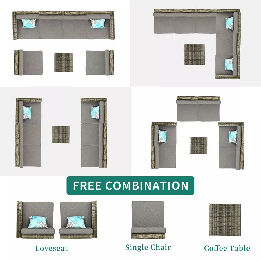 【Furniture】7 Piece Outdoor Patio Furniture Set