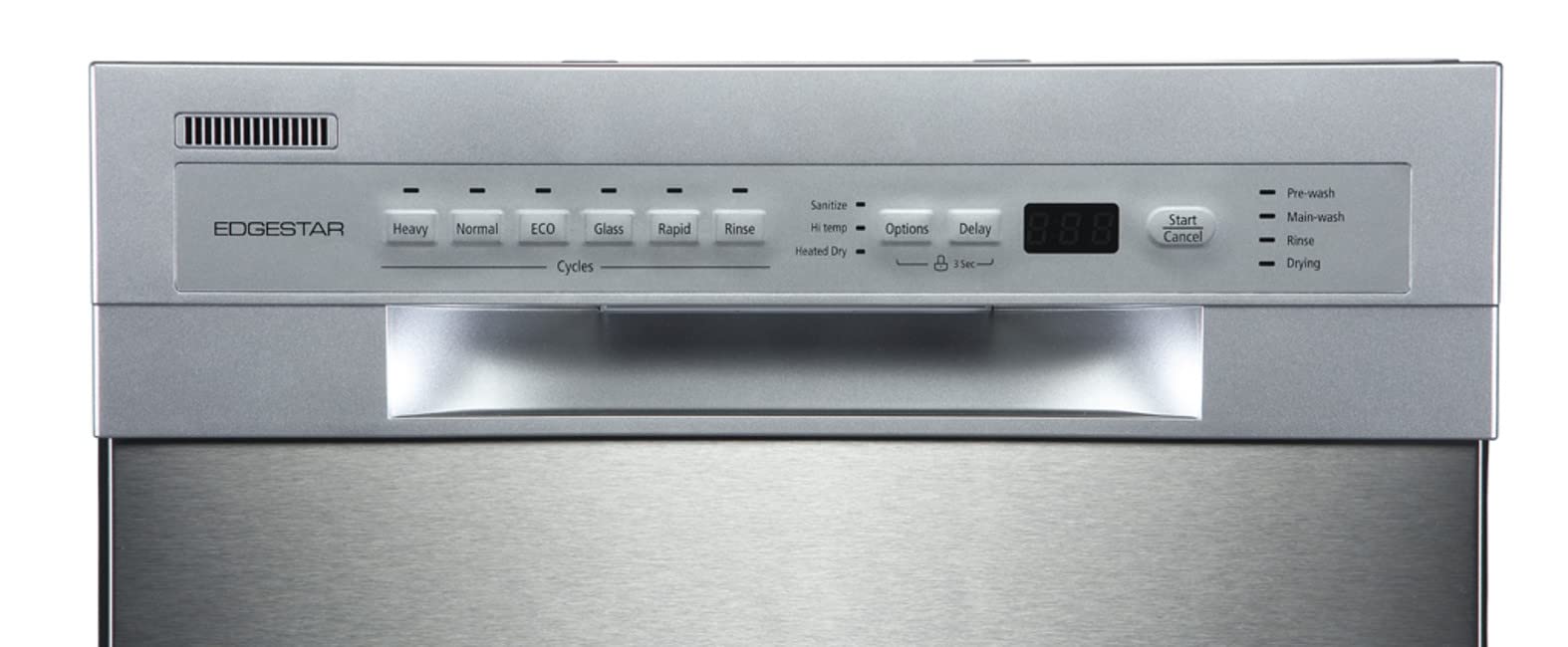 【Appliances】EdgeStar BIDW1802SS 18 Inch Wide 8 Place Setting Energy Star Rated Built-In Dishwasher