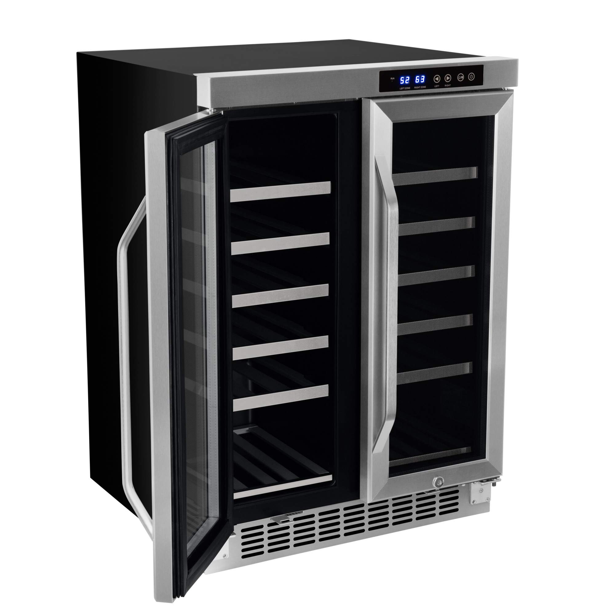 【Appliances】EdgeStar 36 Bottle Built-In Dual Zone French Door Wine Cooler