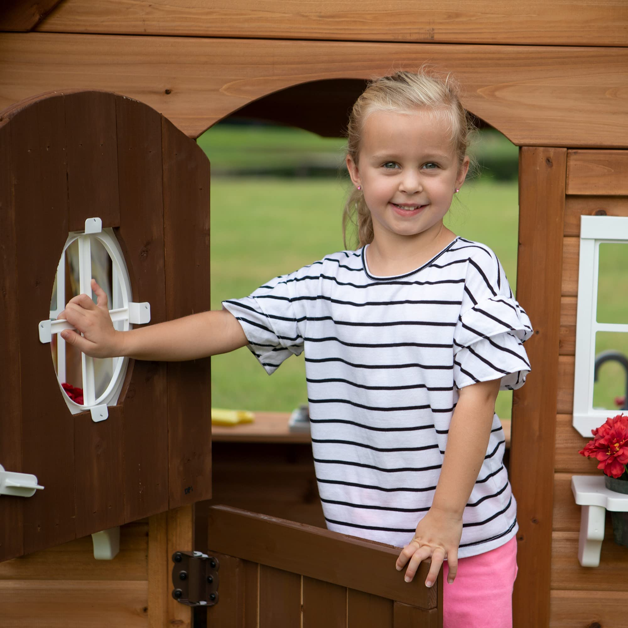 【Sports&Outdoors】Aspen All Cedar Outdoor Wooden Playhouse