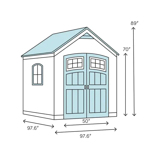 【Storage shed】Shiba 8 ft. W x 8 ft. D Solid Wood Storage Shed