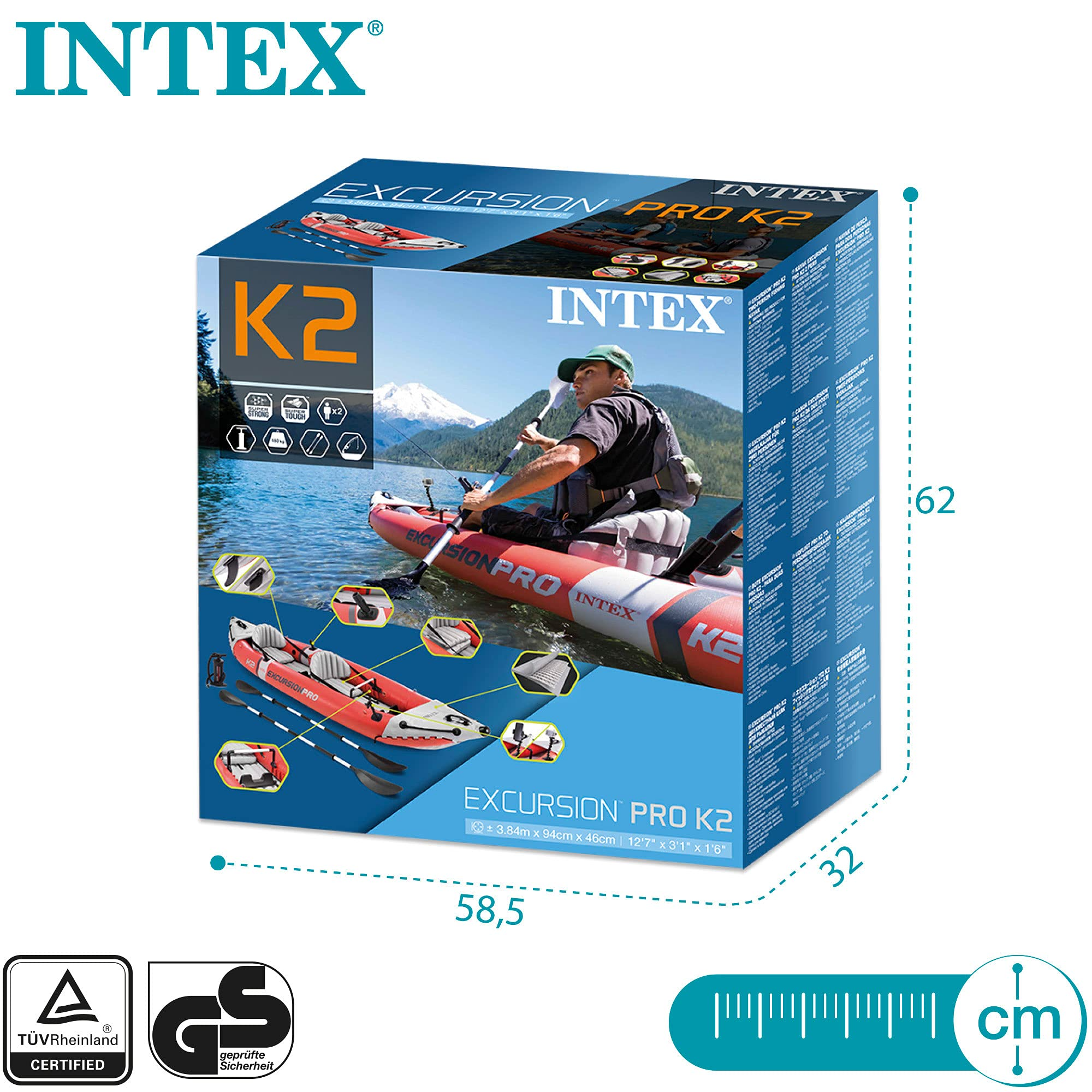 【Sports&Outdoors】Explorer K2 Kayak, 2-Person Inflatable Kayak Set with Aluminum Oars & Air Pump