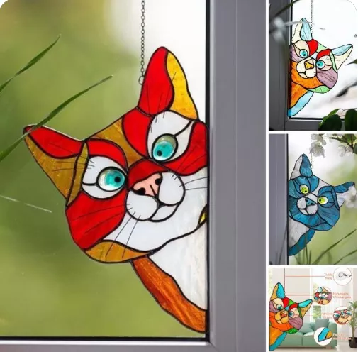 Peeking Cat Window Hanger