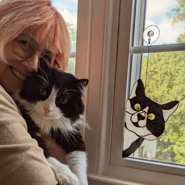 Peeking Cat Window Hanger