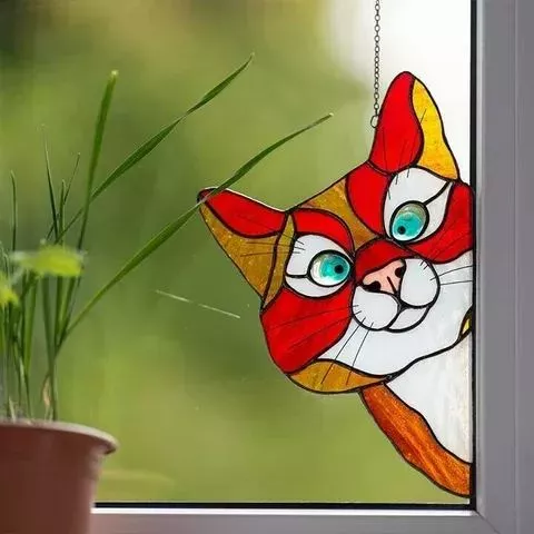 Peeking Cat Window Hanger