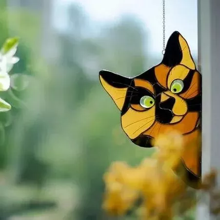 Peeking Cat Window Hanger