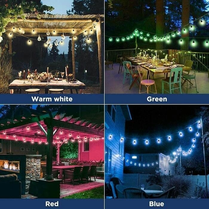 New Solar Powered LED Outdoor String Lights