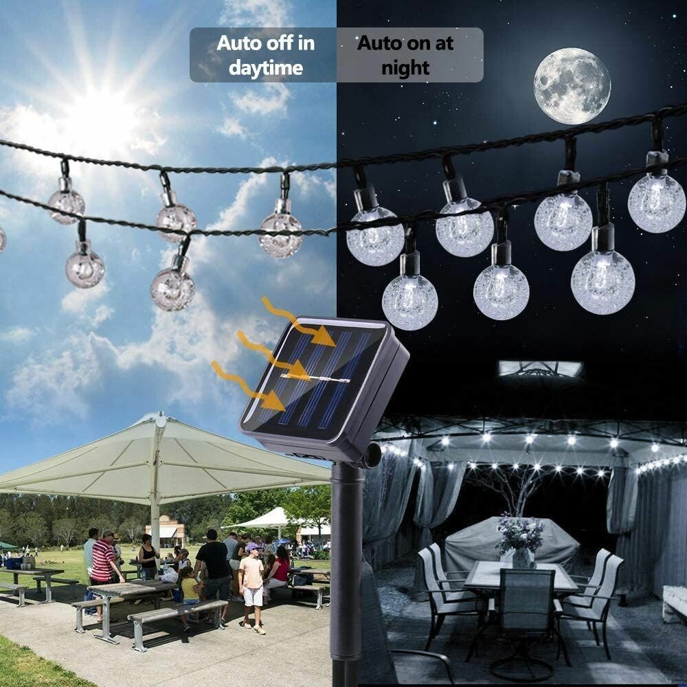 New Solar Powered LED Outdoor String Lights