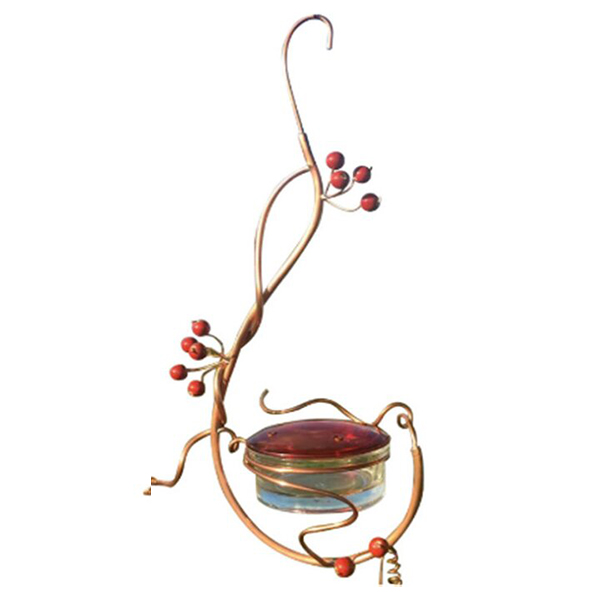 Red Berries Hummingbird Feeder, copper hummingbird swing
