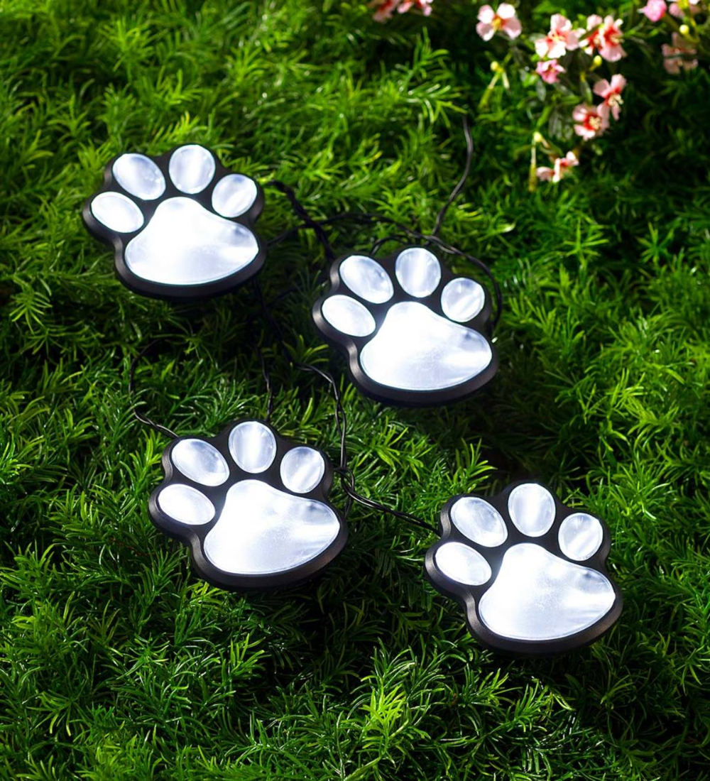 Solar Lights Outdoor Waterproof Dog Paw Lights