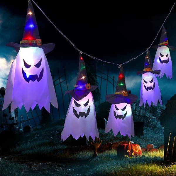 LED Halloween Decoration Glowing Wizard Ghost Hat