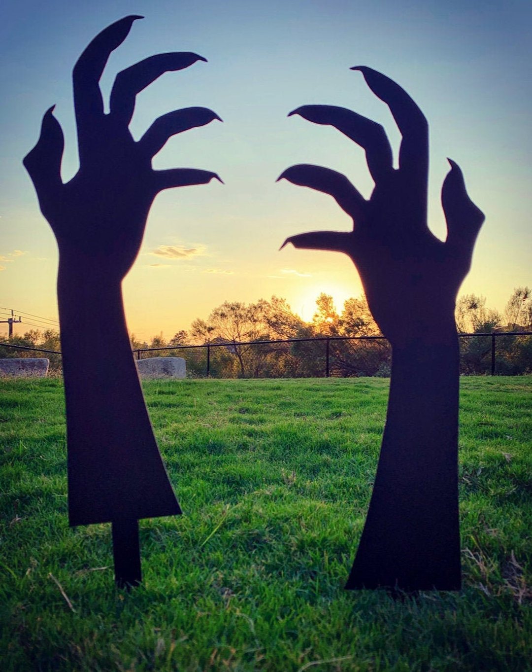 Cute and Unique ghost zombies - Halloween yard decor Metal art