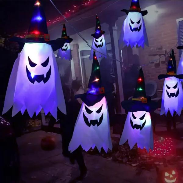 LED Halloween Decoration Glowing Wizard Ghost Hat