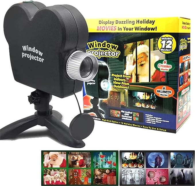Halloween/Christmas Projector +12 Movies [2025 Upgraded]