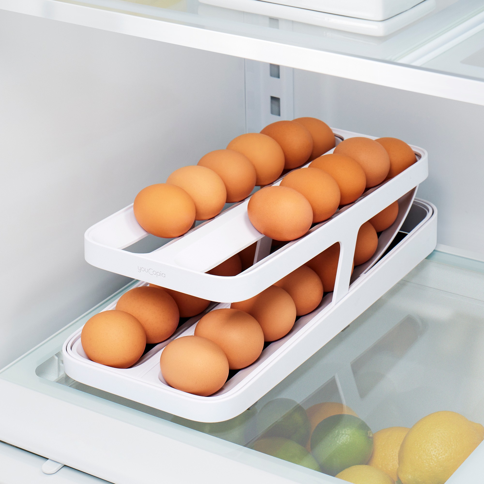 YouCopia RollDown Egg Dispenser, Double Track