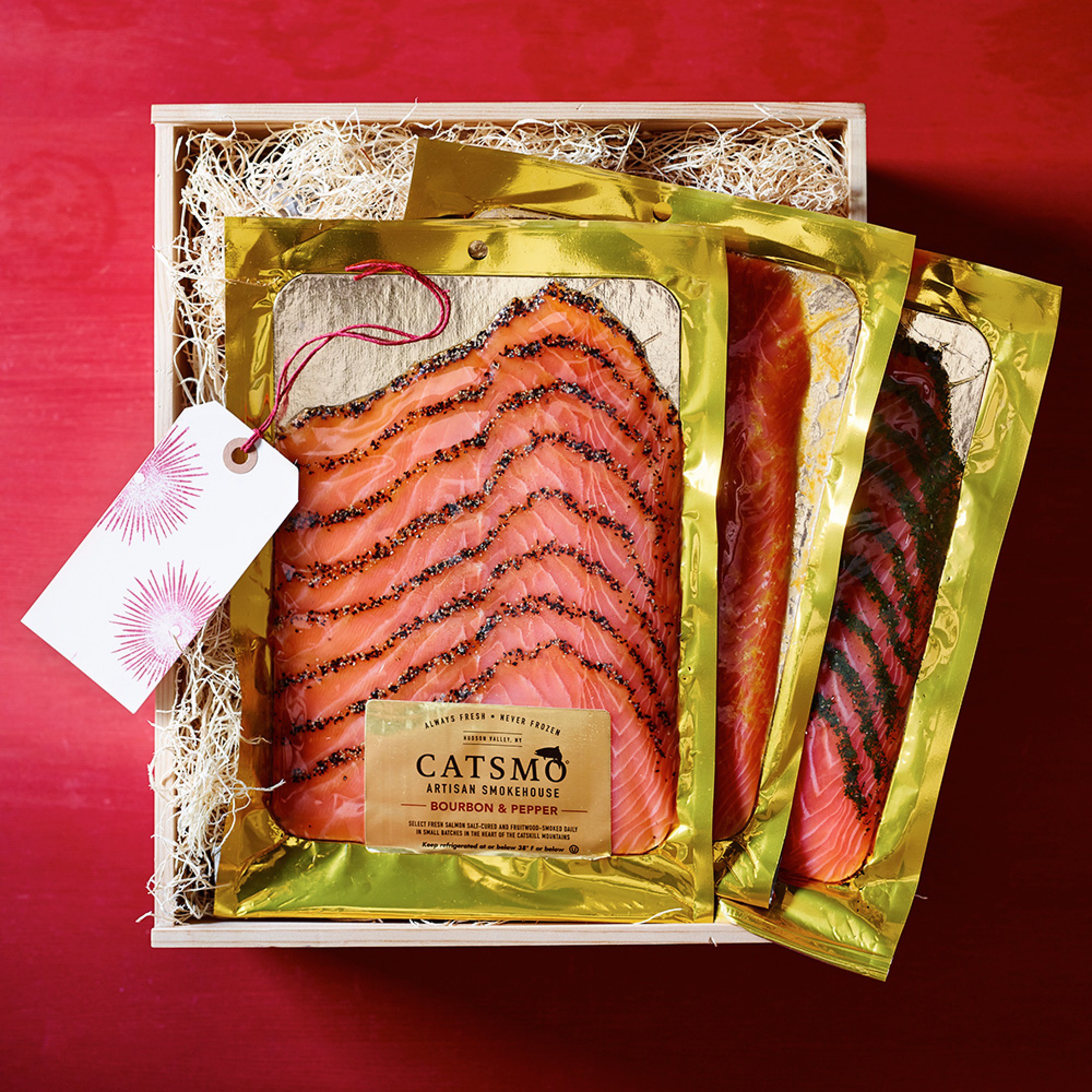 Catsmo Smoked Salmon Trio Gift Crate