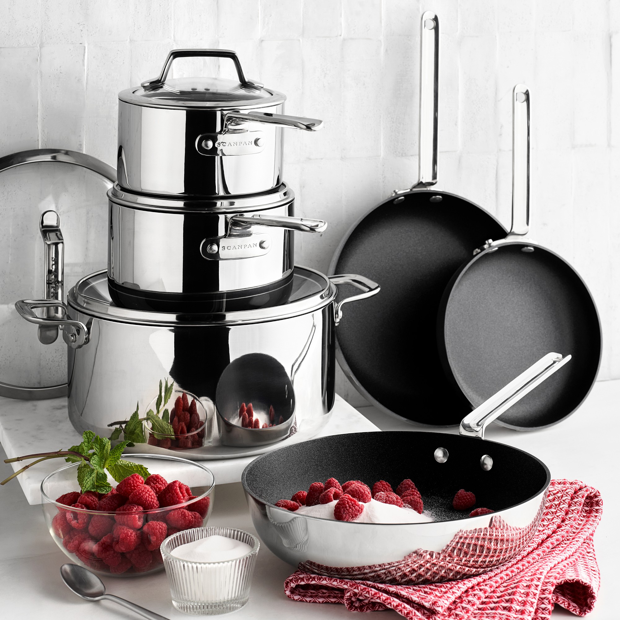 SCANPAN® TSS+ Stainless-Steel Nonstick 10-Piece Cookware Set