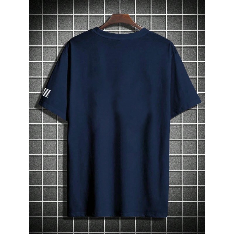 Manfinity Homme Men's Slogan Print Round Neck T-Shirt