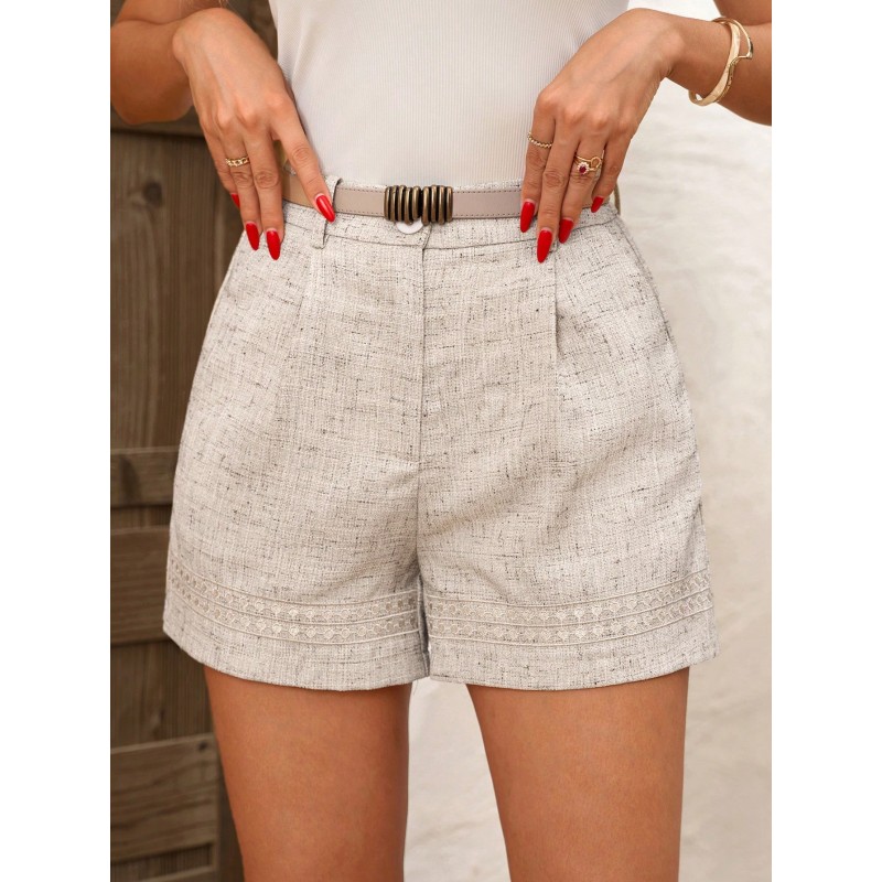 Women's Fashionable Casual Linen Bamboo Knot Elegant Linen Shorts