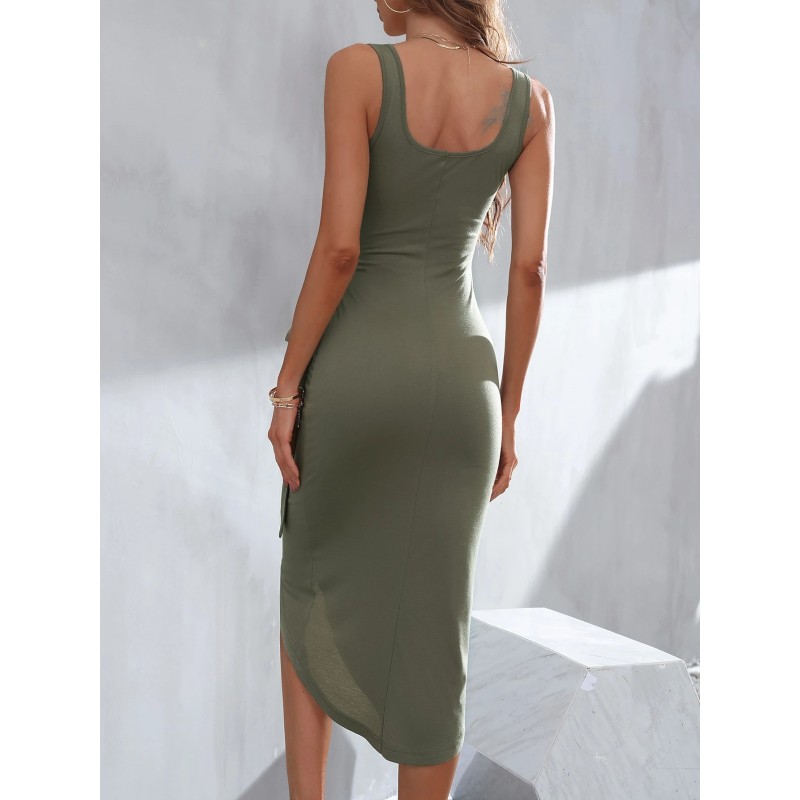 Tie Side Tank Dress Maxi Women Outfit