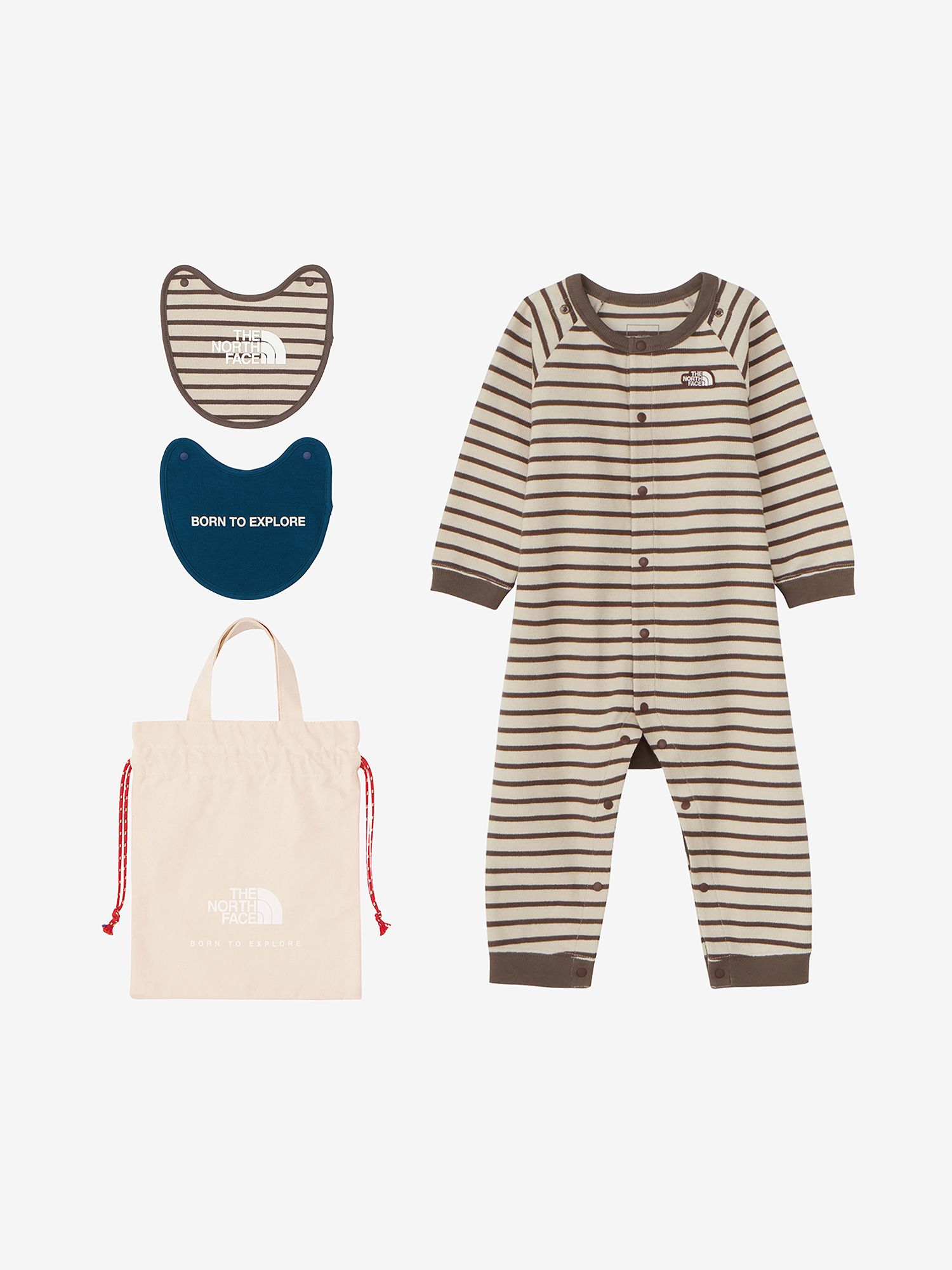 ベビーロングスリーブロンパース＆2Pビブ（ベビー）