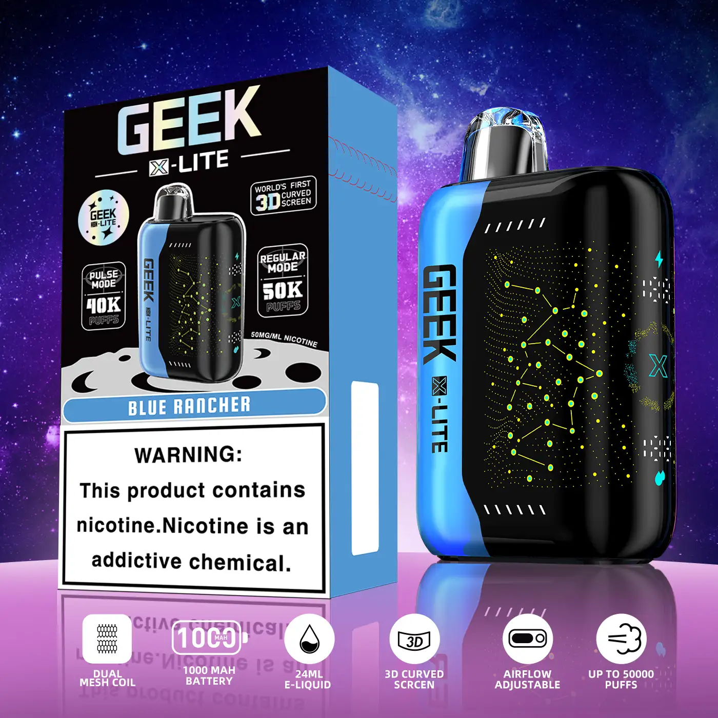 Geek X-Lite 50K Puffs Disposable Vape - Geek Max