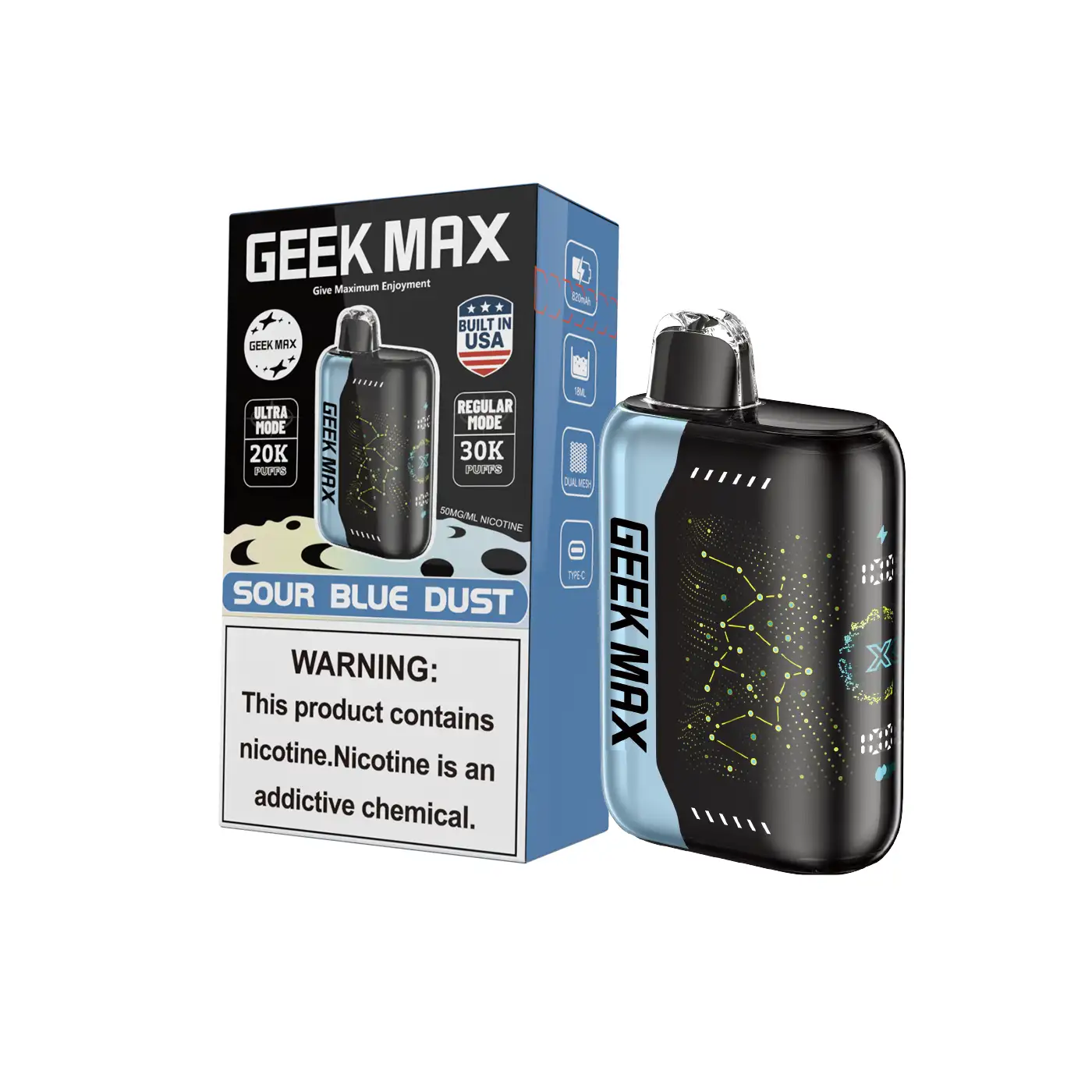 Sour Blue Dust | Geek Max 30000 Puffs Disposable Vape - Geek Max