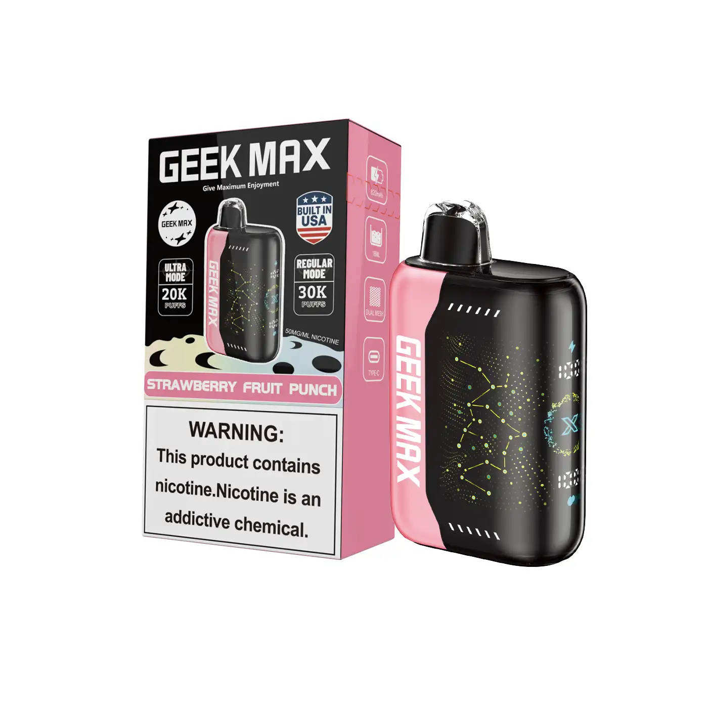 Strawberry Fruit Punch | Geek Max 30000 Puffs Disposable Vape - Geek Max