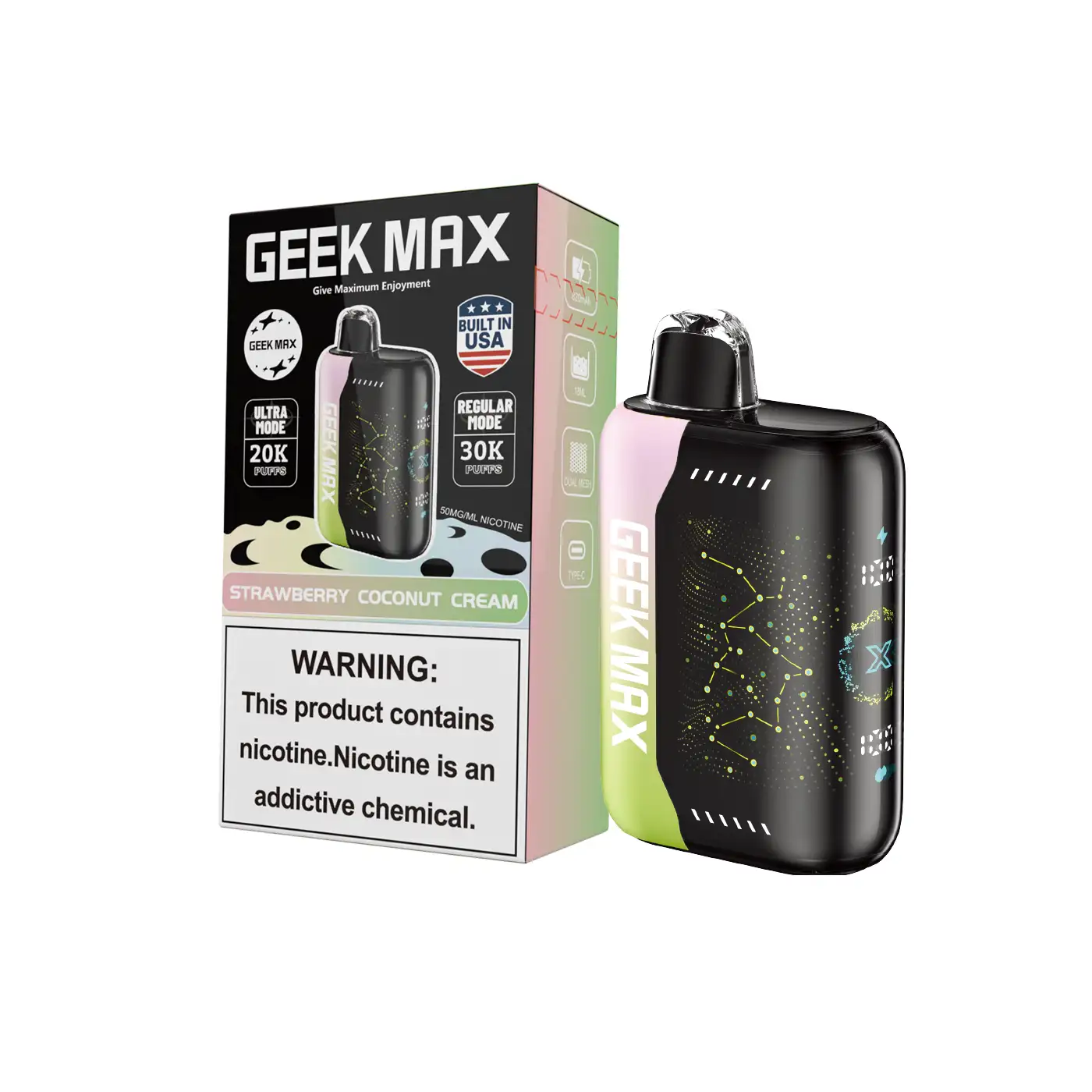 Strawberry Coconut Cream | Geek Max 30000 Puffs Disposable Vape - Geek Max